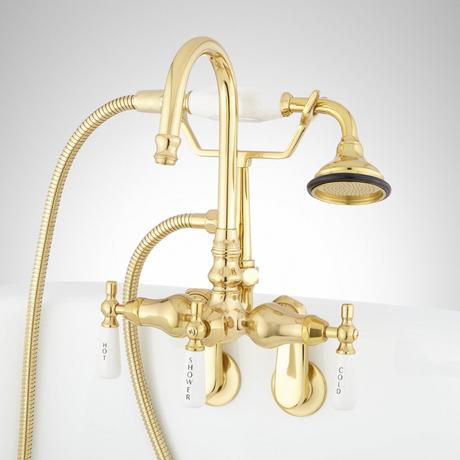 Galeton Tub-Wall-Mount Faucet and Hand Shower - Adjustable Spread