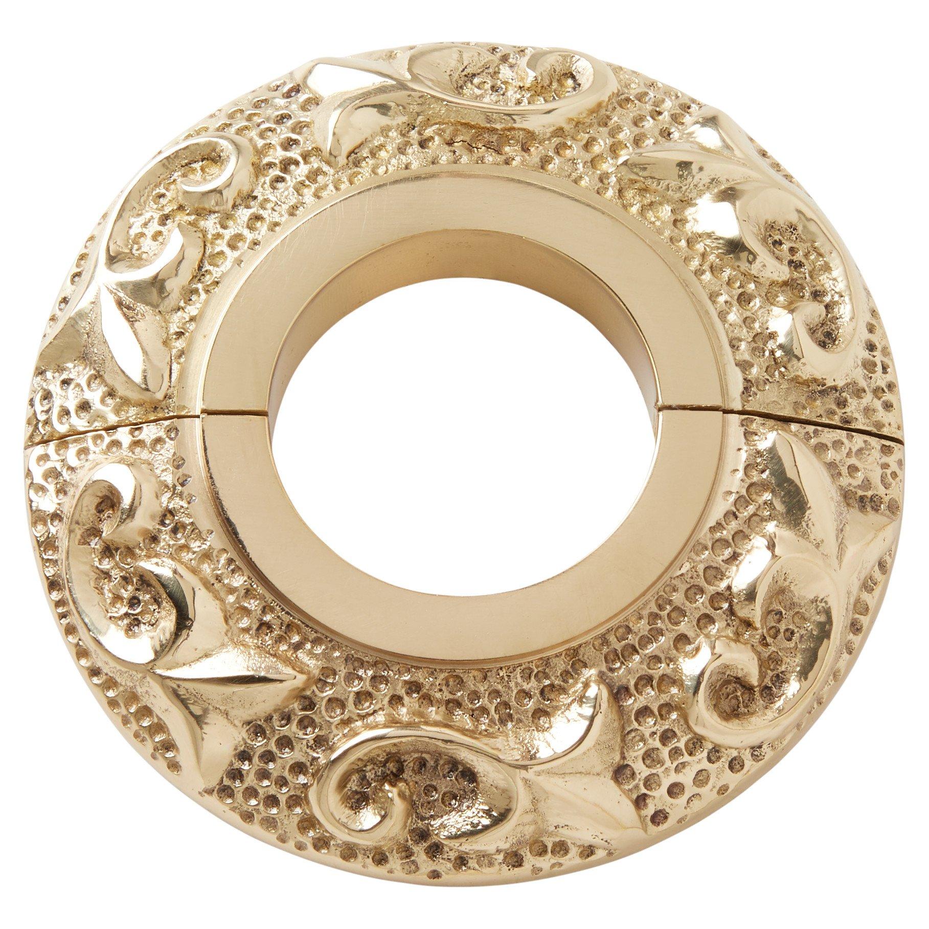 Floral Textured Brass Radiator Flange Signature Hardware   203873 Floral Radiator Flange PB Angle MV60 