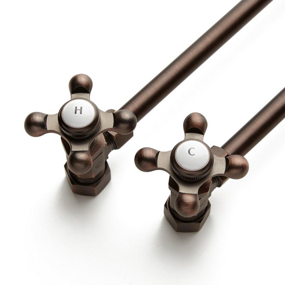 Bathroom Trim Kit For 1/2" Copper Pipe - Extra Long P-Trap - From Wall - Bronze, , large image number 1