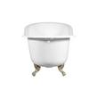 61" Callaway Cast Iron Clawfoot Tub - Brushed Nickel Ball & Claw Feet - No Tap Holes, , large image number 4