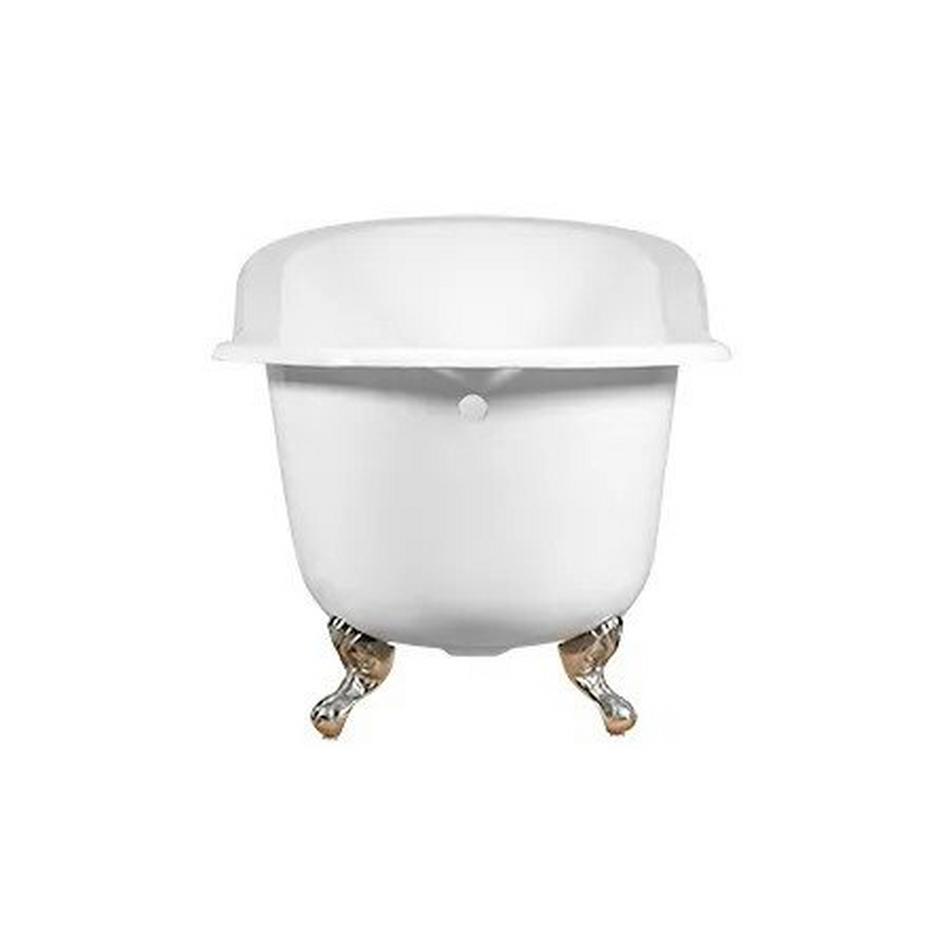 61" Callaway Cast Iron Clawfoot Tub - Brushed Nickel Ball & Claw Feet - No Tap Holes, , large image number 4