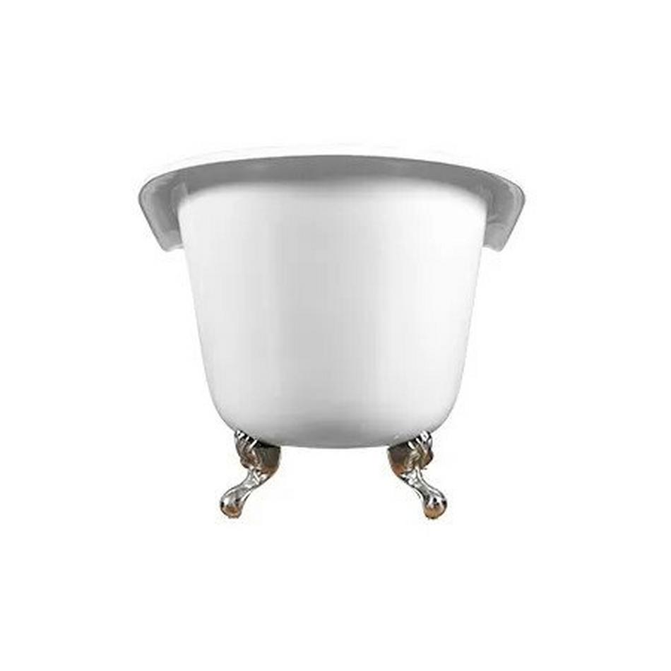 61" Callaway Cast Iron Clawfoot Tub - Brushed Nickel Ball & Claw Feet - No Tap Holes, , large image number 3