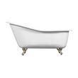 61" Callaway Cast Iron Clawfoot Tub - Brushed Nickel Ball & Claw Feet - No Tap Holes, , large image number 1