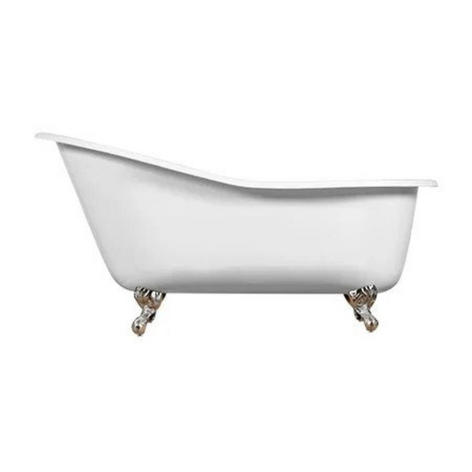 61" Callaway Cast Iron Clawfoot Tub - Brushed Nickel Ball & Claw Feet - No Tap Holes, , large image number 1
