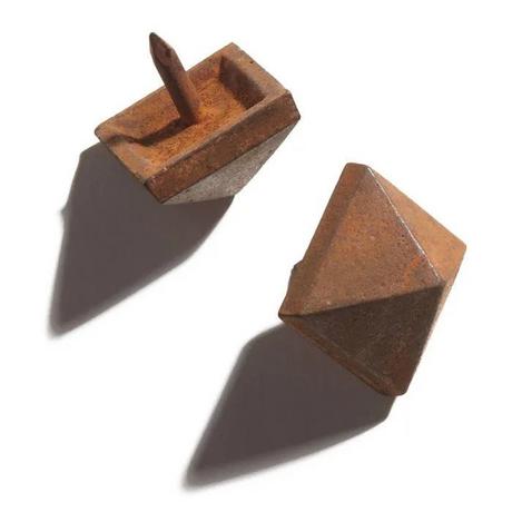 Hand-Forged Iron Square Pyramid Clavos with 5/8" Nail - Set of 6