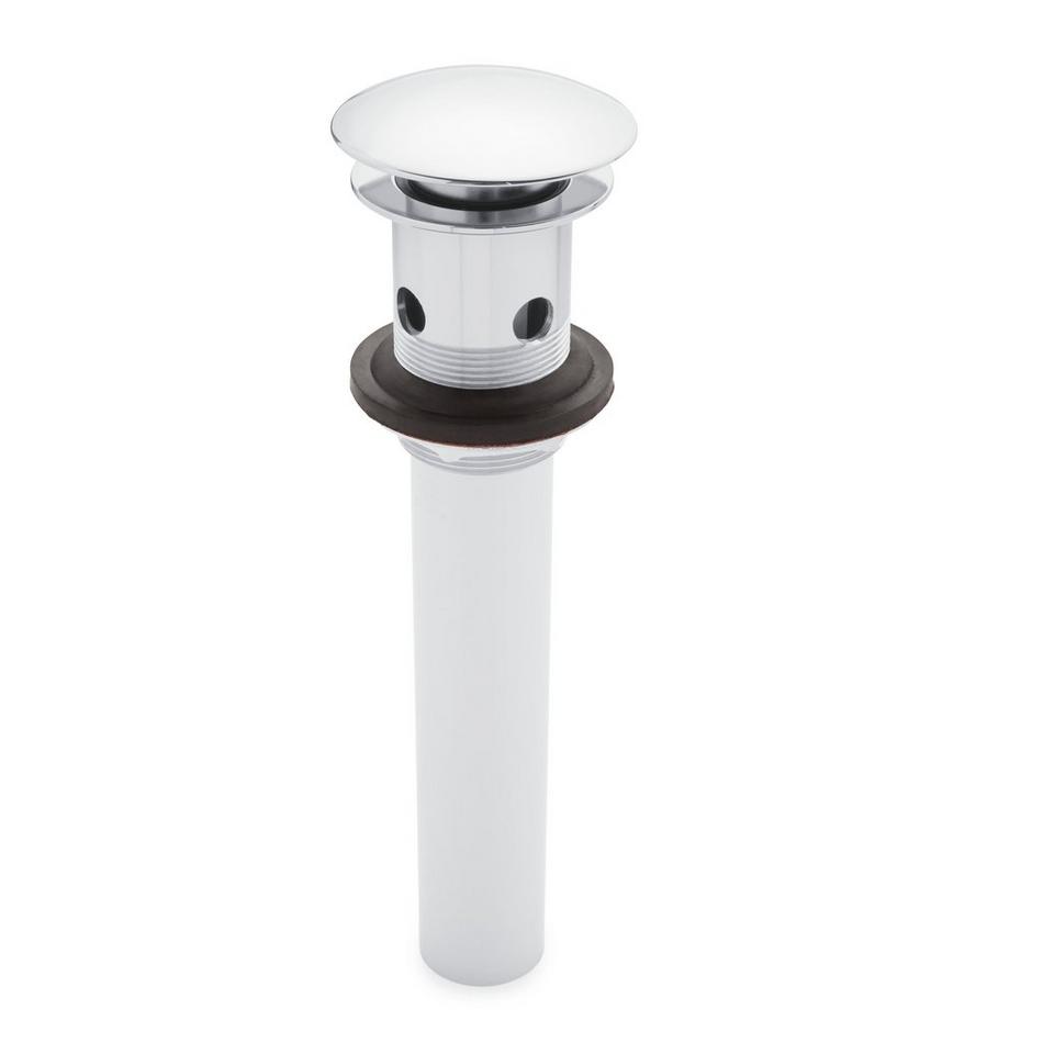 Mushroom Style Pop-Up Bathroom Drain - With Overflow Holes - Polished Chrome, , large image number 0