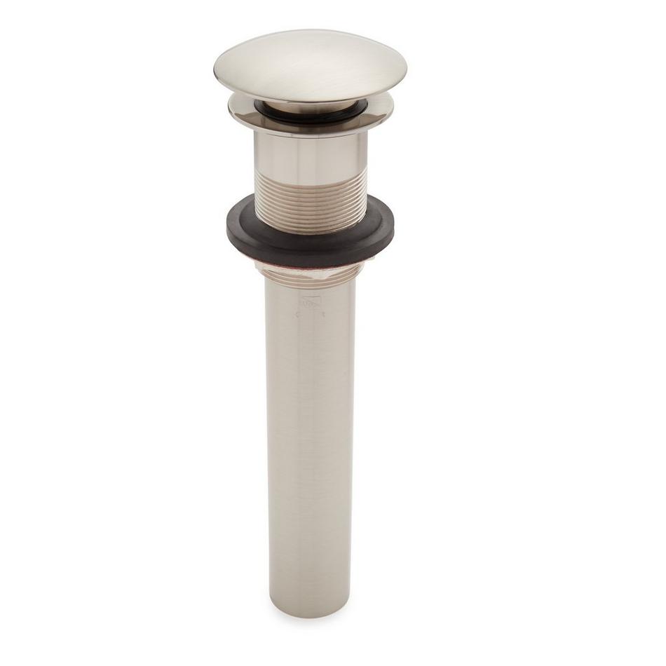 Mushroom Style Pop-Up Bathroom Drain - Overflow Holes - Brushed Nickel, , large image number 0