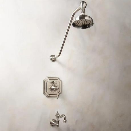 Vintage Pressure Balance Tub and Shower Faucet Set with Lever Handle