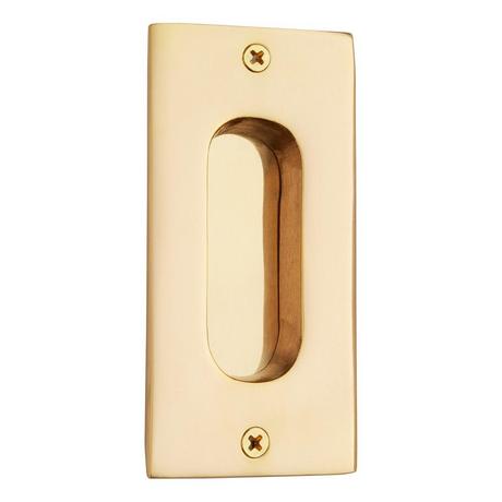 Rectangular Pocket Door Pull with Oval Recession