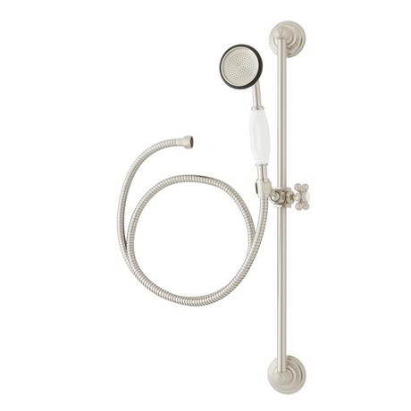 Billings Slide Bar And Telephone Hand Shower With Porcelain Handle