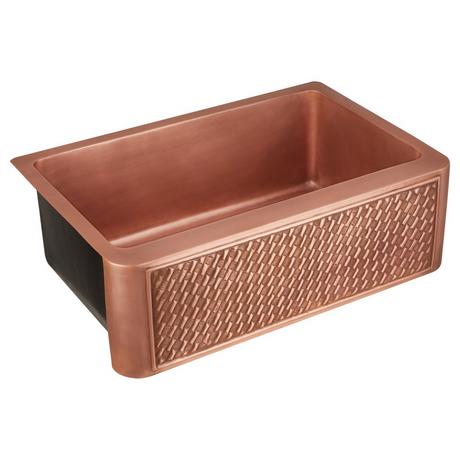 30" Weave Design Copper Farmhouse Sink