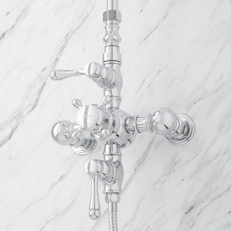 Oxford Thermostatic Shower Set with 18" Arching Shower Arm and Hand Shower - 1/2" IPS
