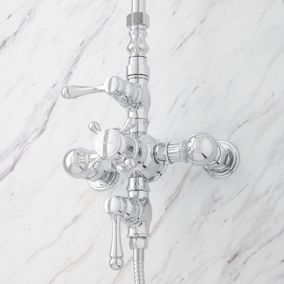 Oxford Thermostatic Shower Set with 18" Arching Shower Arm and Hand Shower - 1/2" IPS, , large image number 3