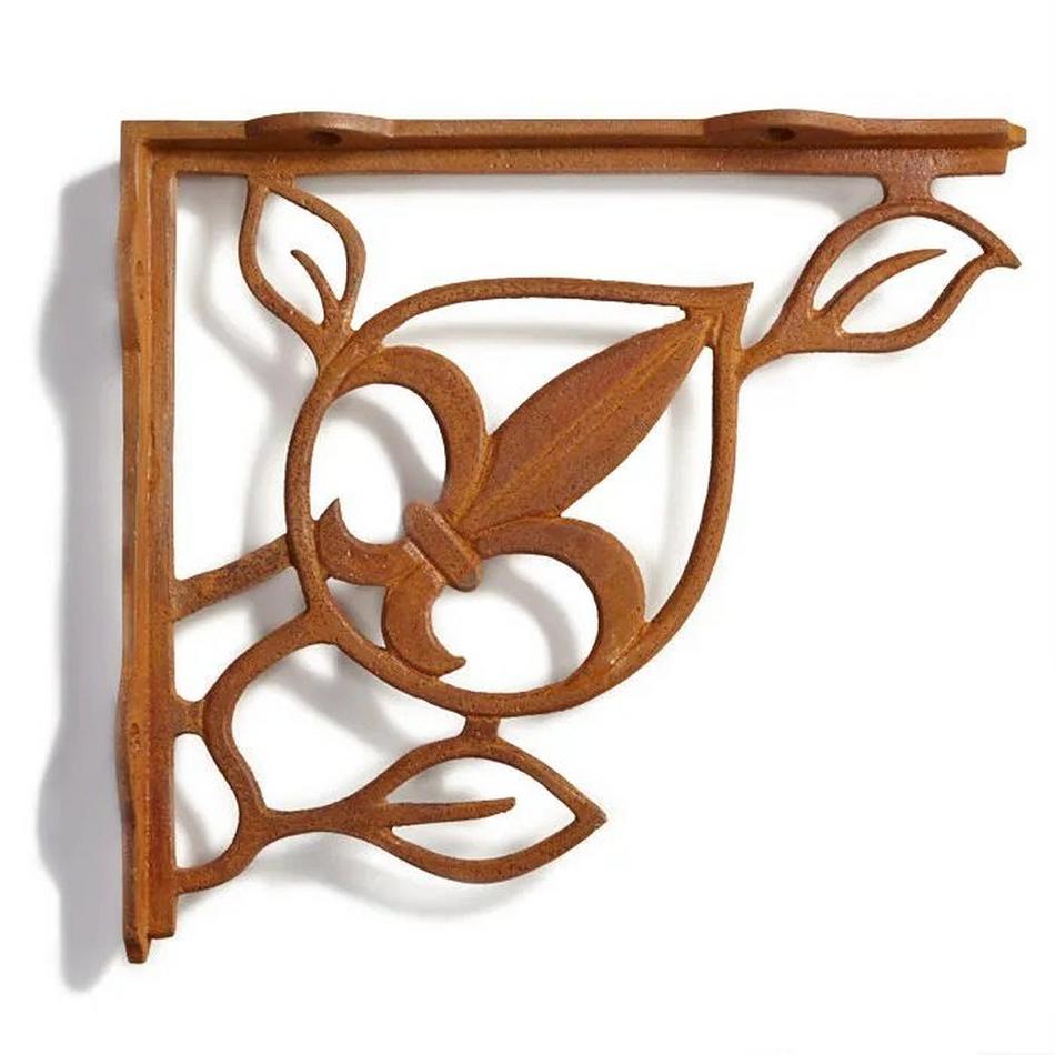 French Quarter Cast Iron Shelf Bracket - Rust, , large image number 0