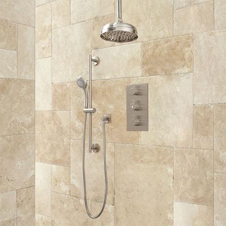 Isola Thermostatic Shower System with Rainfall Shower - Hand Shower