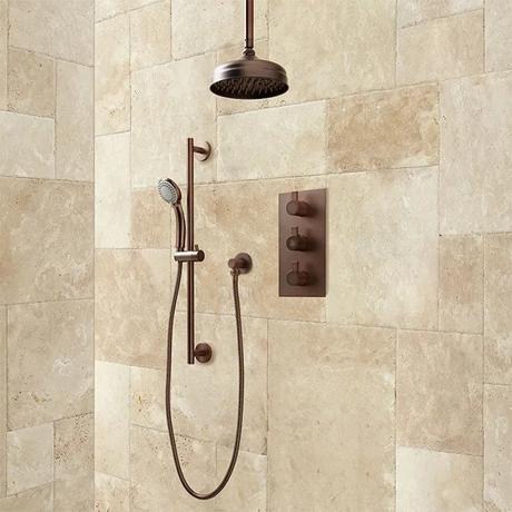 Isola Thermostatic Shower System with Rainfall Shower - Hand Shower