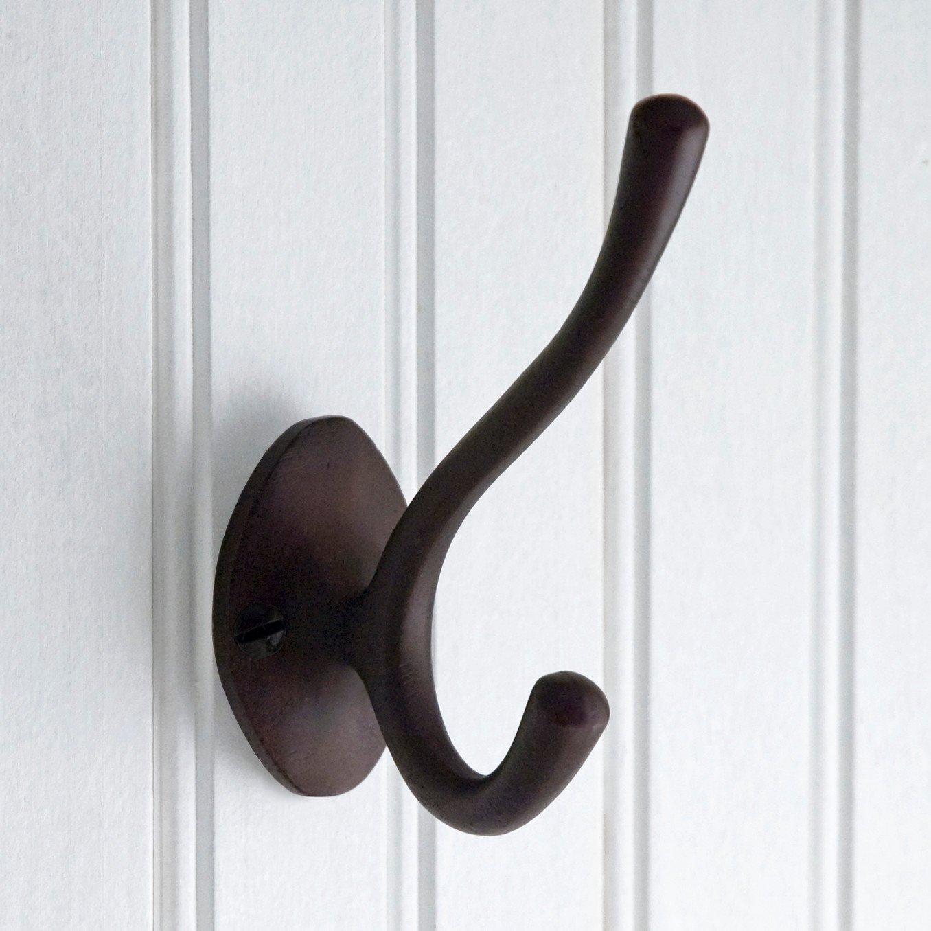 55mm x 53mm Vintage Style Wall Mounted Clothes Hat Double Hook Hanger 10PCS  - Bronze Tone - Bed Bath & Beyond - 35391857