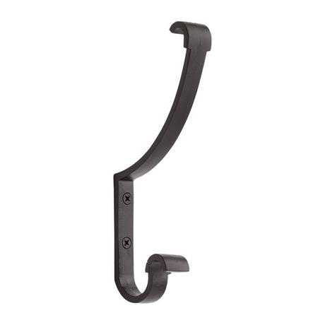 Solid Bronze Double Coat Hook with Scrolled Ends - Bronze Patina