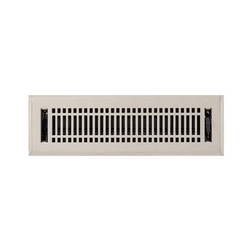 Contemporary Steel Floor Register - Brushed Nickel 2-1/4"x 14" (3-1/2"x15-1/4" Overall), , large image number 0