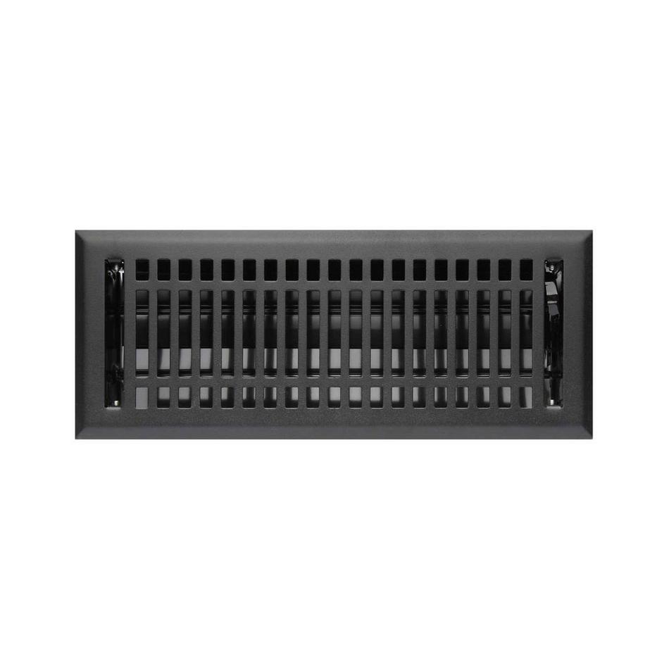 Contemporary Steel Floor Register - Black 4" x 10" (5-1/4" x 11" Overall), , large image number 0