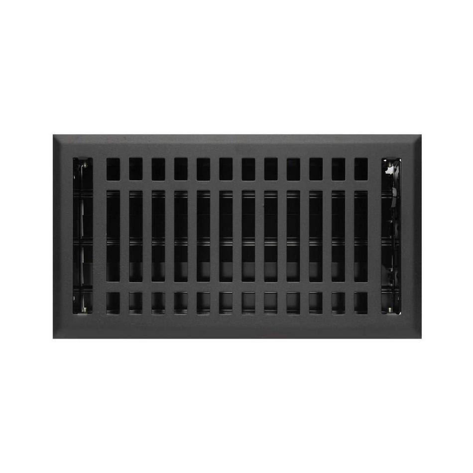 Contemporary Steel Floor Register - Black 6" x 12" (7-1/4" x 13" Overall), , large image number 0