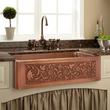 36" Vine Design Copper Farmhouse Sink, , large image number 0