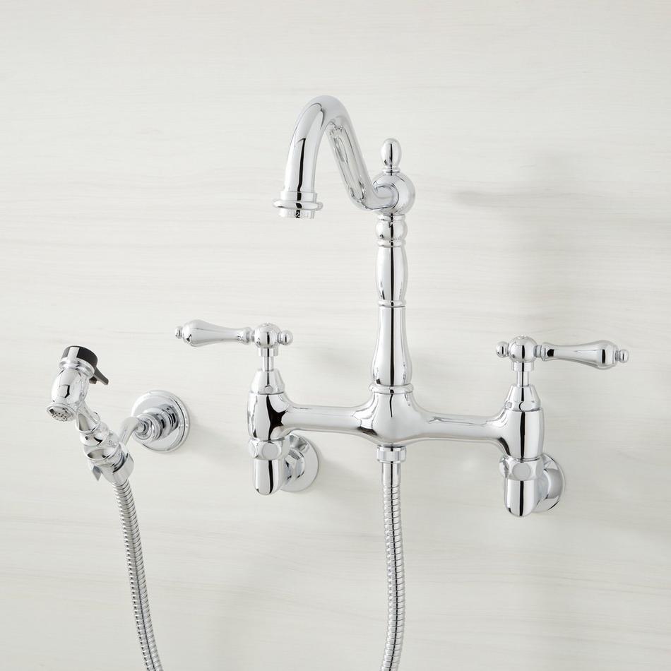 Felicity Wall-Mount Kitchen Faucet with Side Spray, , large image number 4