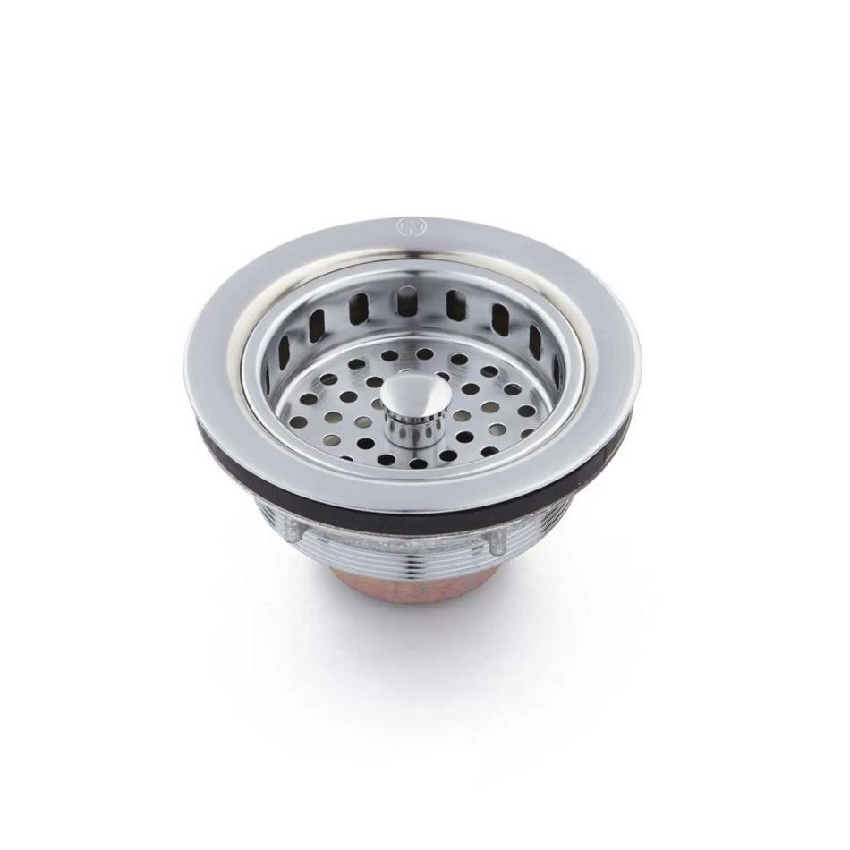 3-1/2" Kitchen Sink Basket Strainer - Brushed Nickel, , large image number 1