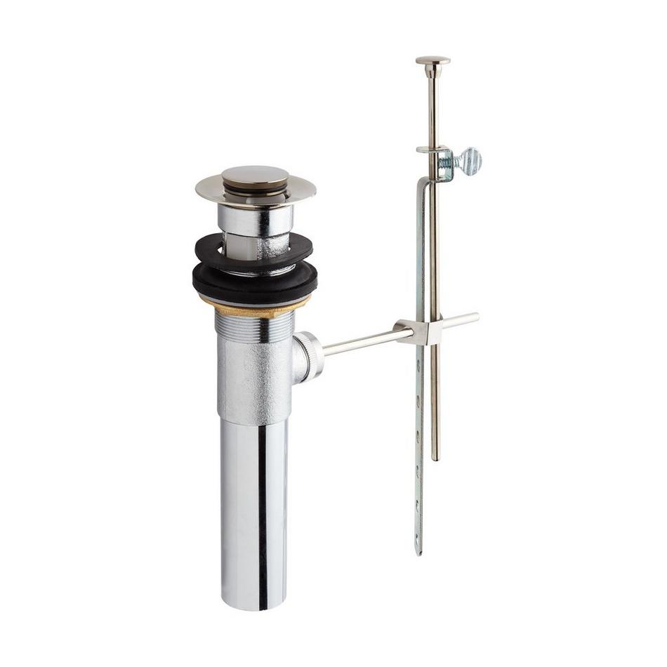 Pop-Up Drain with Plated Parts - 2-1/4" Flange, 1-1/4" Pipe - Brushed Nickel, , large image number 1