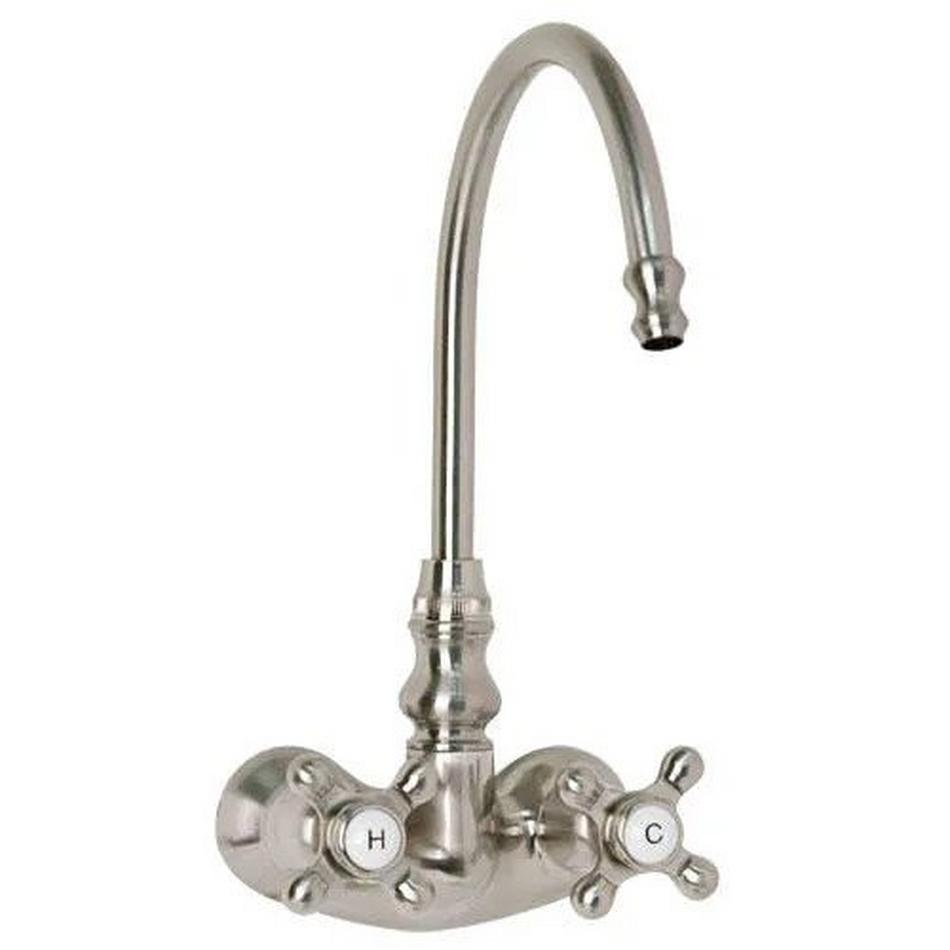Gooseneck Tub-Wall-Mount Faucet - Cross Handles - Oil Rubbed Bronze, , large image number 1