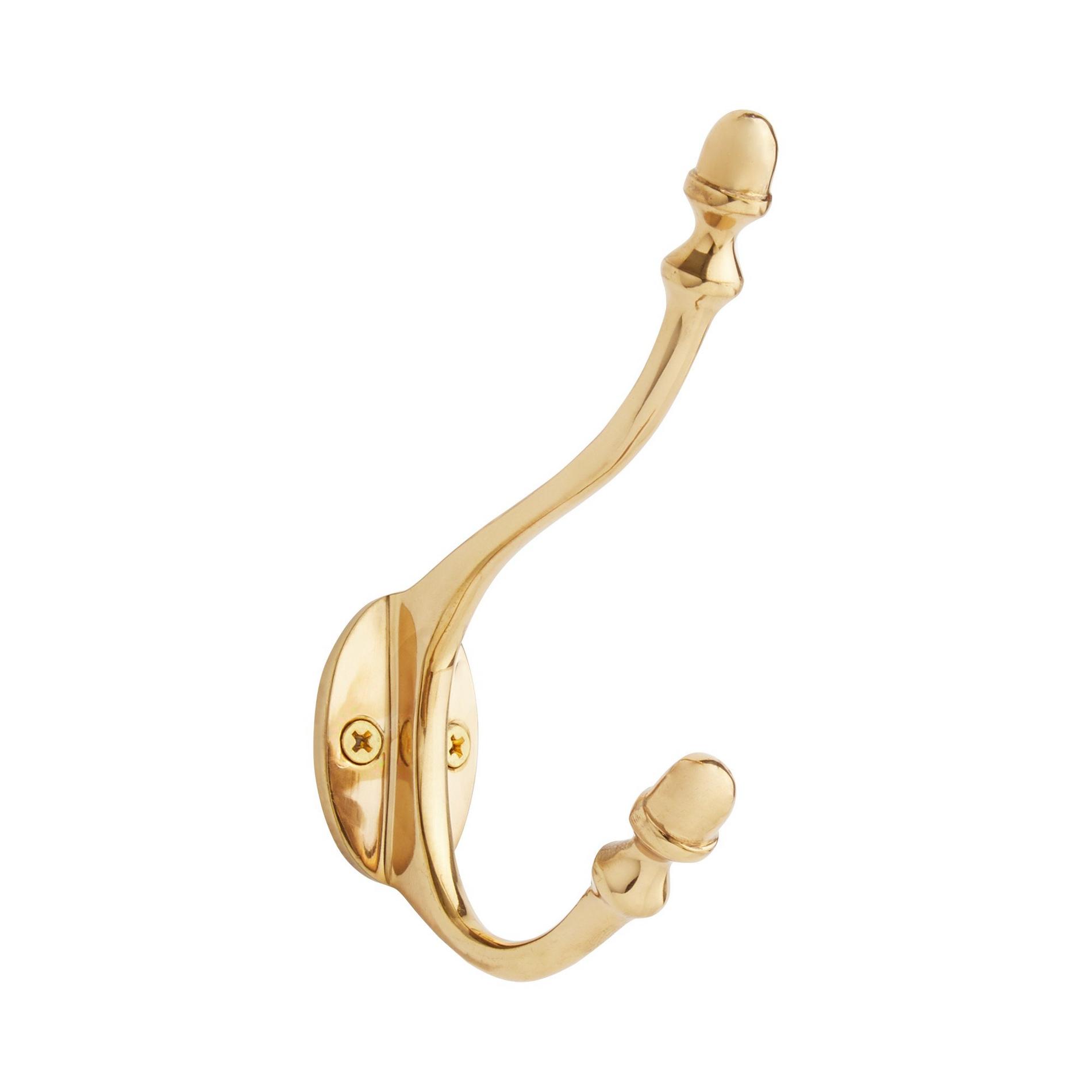 Bancroft Traditional Brass Double Coat Hook | Signature Hardware