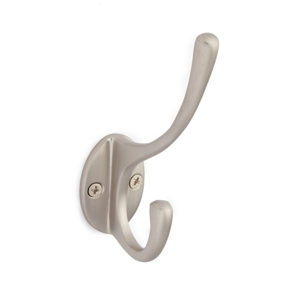 Signature Hardware 910387 Classic Brass Double Hook - Nickel, Silver