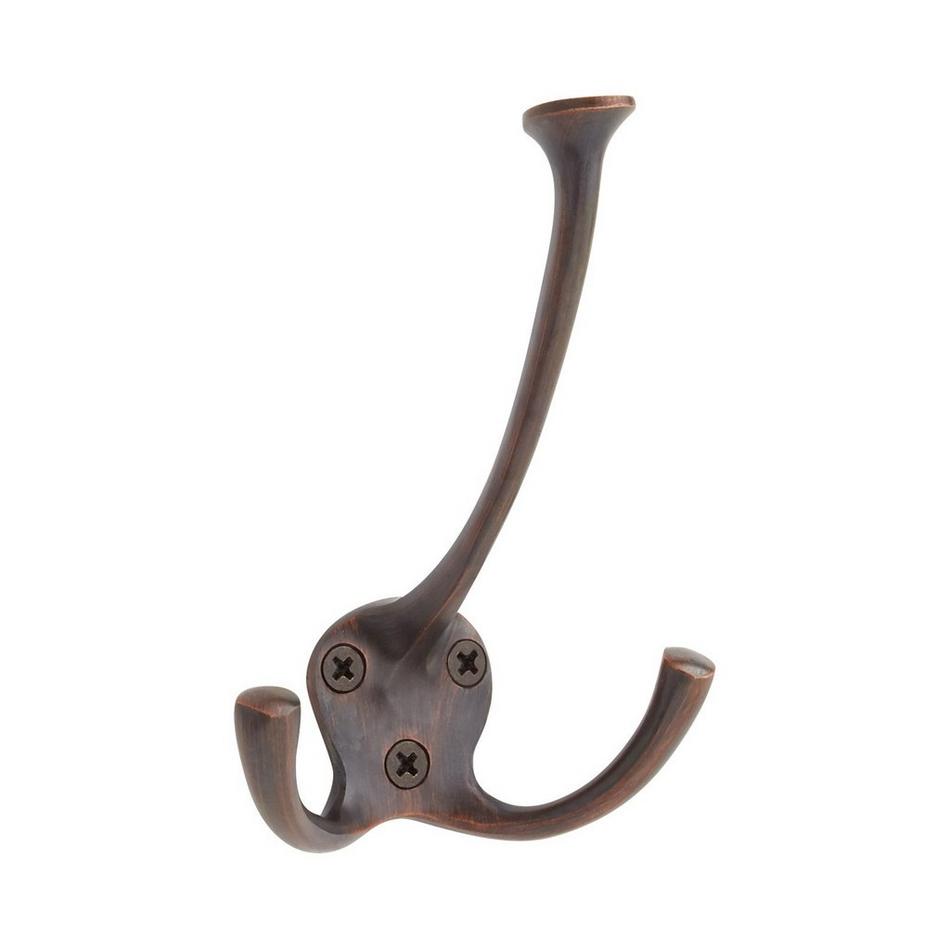 Large Traditional Cast-Iron Hat & Coat Hook in Antique Iron