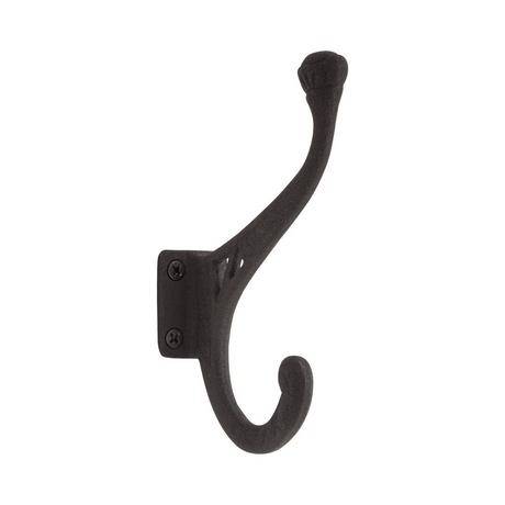 Hand-Forged Iron Single Twist Hook - Black Powder Coat
