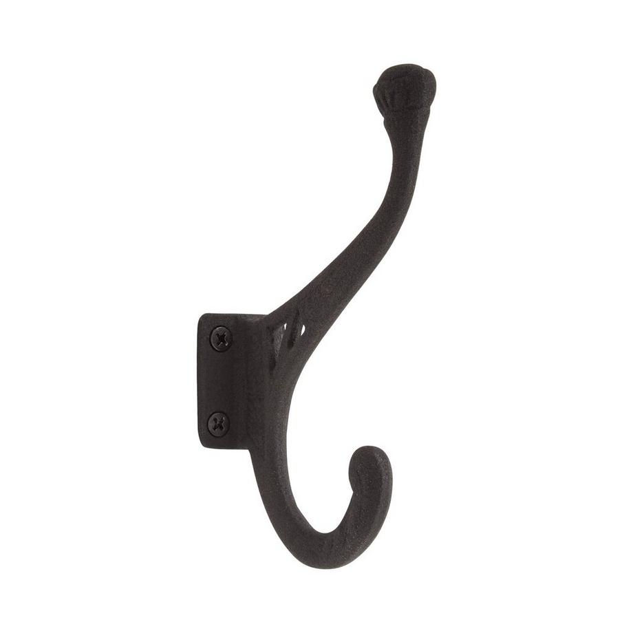 Marston Iron Double Coat Hook - Black Powder Coat | Signature Hardware