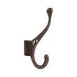 Ornate Double Brass Coat Hook - Oil Rubbed Bronze, , large image number 0