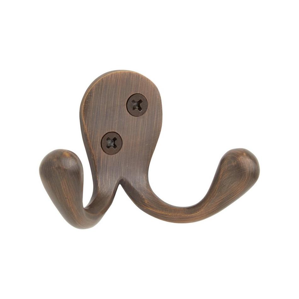 Small Brass Double Hook - Polished Brass