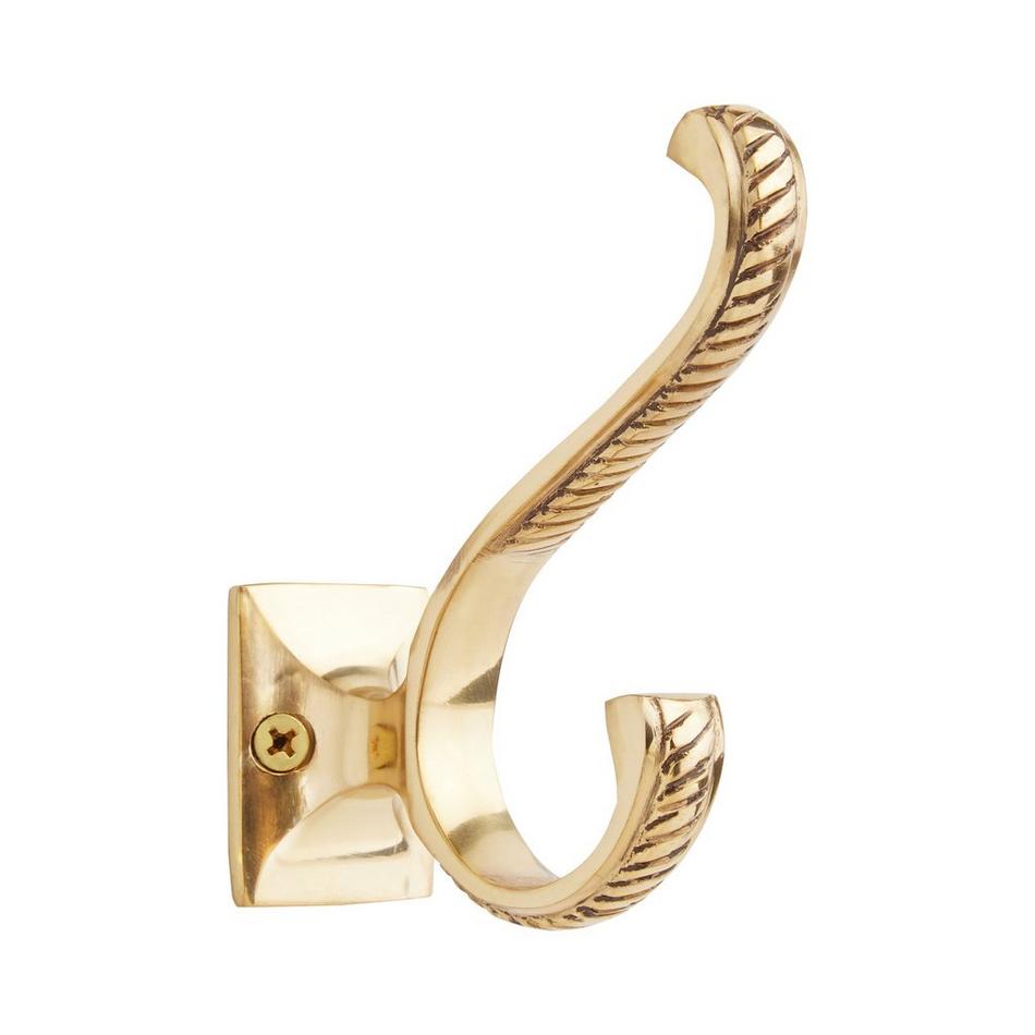 Samual Brass Double Coat Hook, , large image number 1