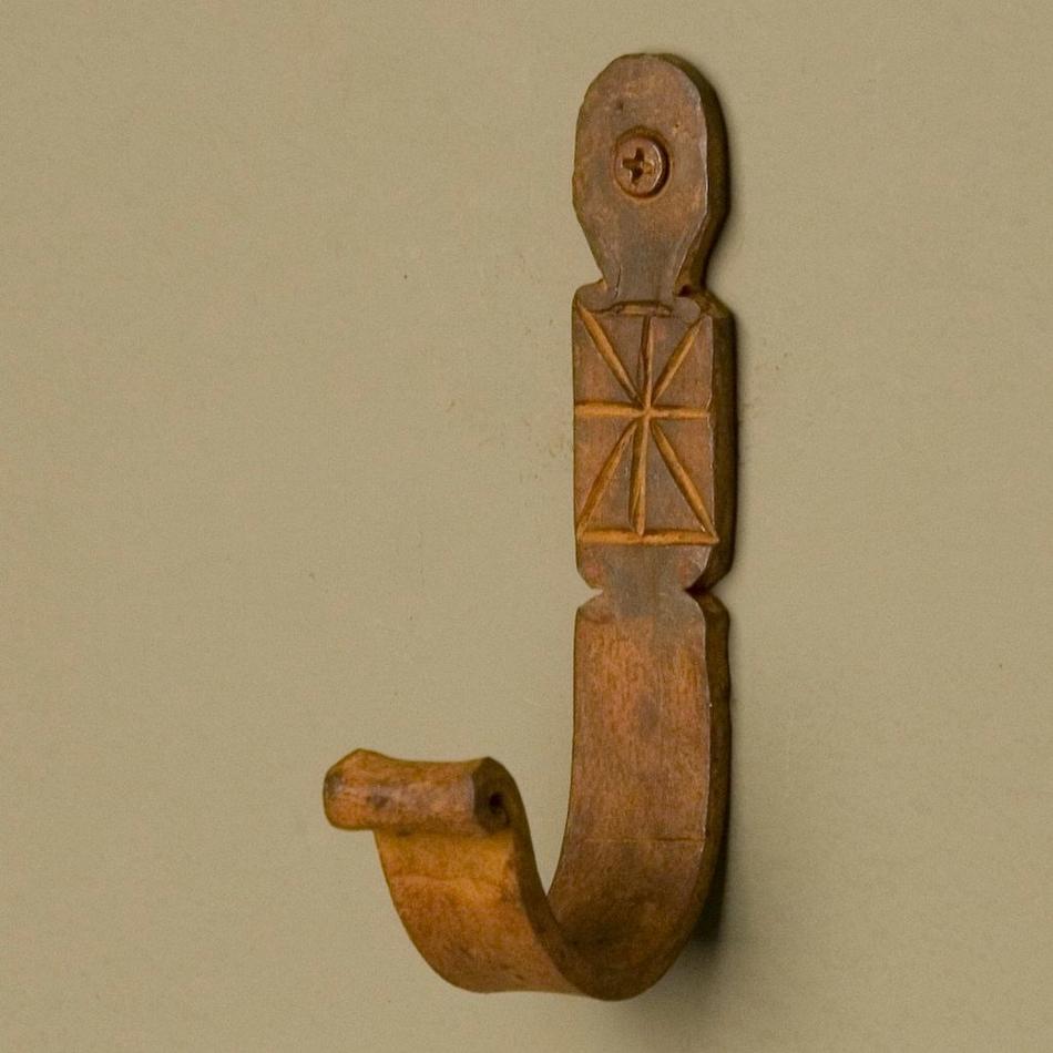 Hand-Forged Iron Single Coat Hook, , large image number 1