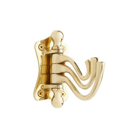 Horton Brass Triple Swing Arm Coat Hook - Polished Brass
