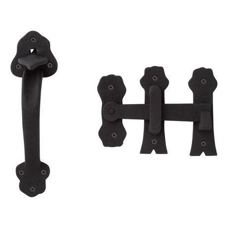 Black Wrought Iron Cabin Hook Eye Latches 7.3 L Privacy Hook Latch