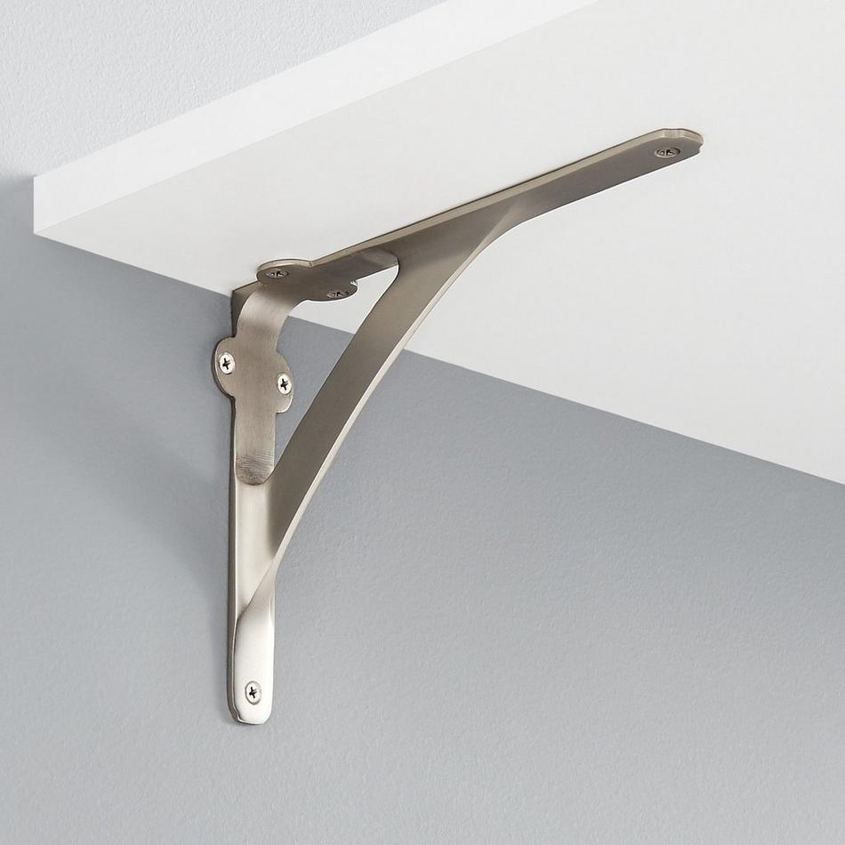 Classic Brass Shelf Bracket - 7-3/8" - Brushed Nickel, , large image number 0