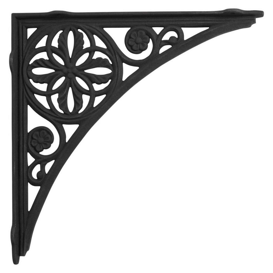Four Leaf Motif Large Iron Shelf Bracket, , large image number 0