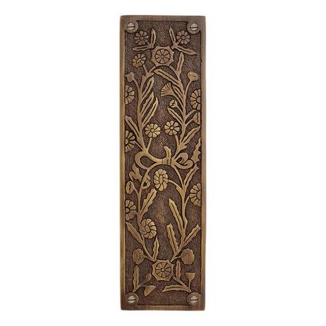 Floral Brass Push Plate