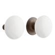 Pair of White Ceramic Doorknobs for Rim Locks, , large image number 1