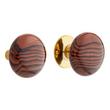 Striped Brown Ceramic Doorknobs for Rim Locks-Brass Shanks-Polished Brass, , large image number 0