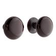 Pair of Brown Ceramic Doorknobs for Rim Locks - Brass Shanks - Oil Rubbed Bronze, , large image number 0