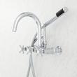 Sebastian Wall-Mount Tub Faucet with Cross Handles and 6" Wall Couplers - Chrome, , large image number 1