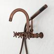 Sebastian Wall-Mount Tub Faucet with Cross Handles and 2" Wall Couplers - Oil Rubbed Bronze, , large image number 1