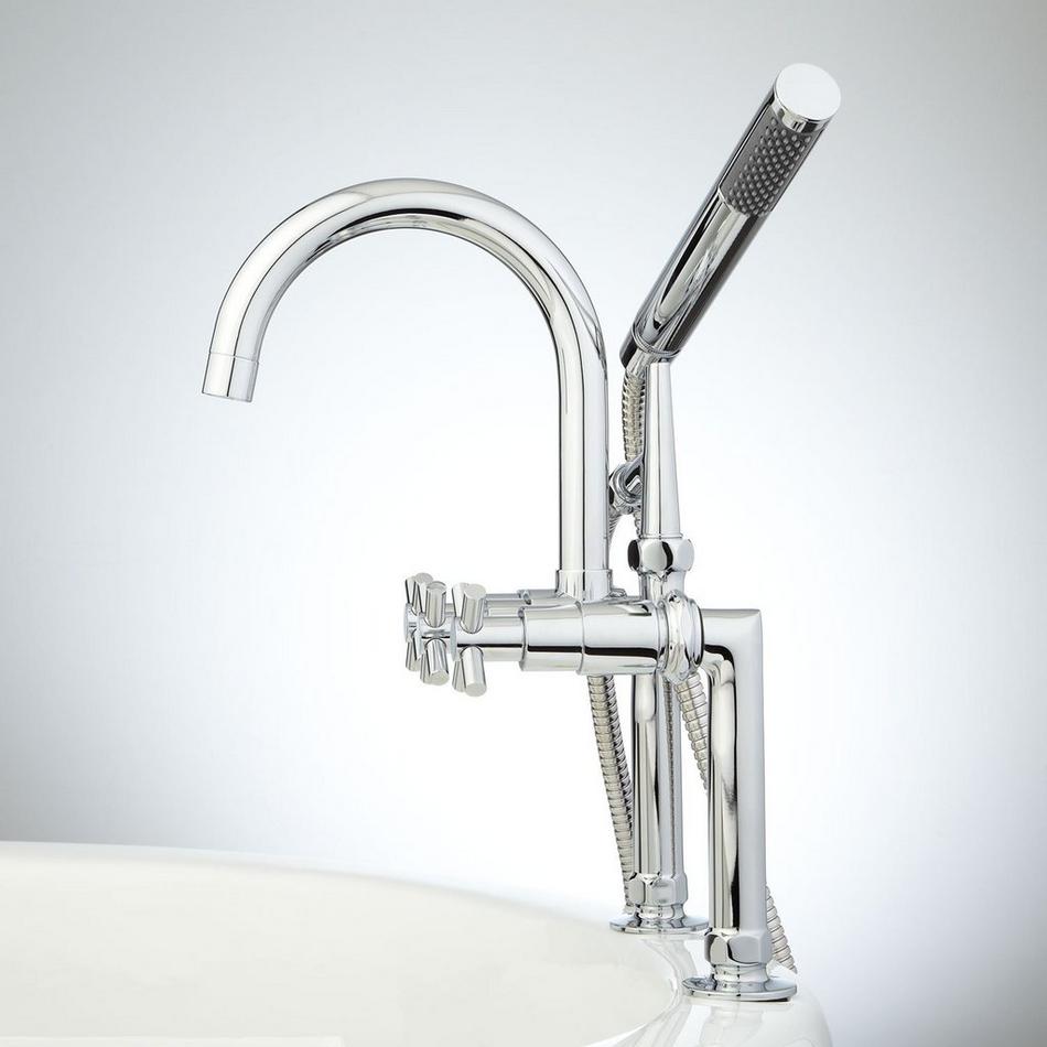 Sebastian Deck-Mount Tub Faucet and Hand Shower - Cross Handles, , large image number 3